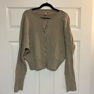 H&M Knit Cardigan Sweater Olive Green Tan XLarge
